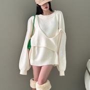 2025年INS 秋新作 韓国風    気質    chic 韓国ファッション  スウィート  キャミソール＋ニット スカート