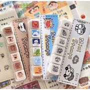 2025新作  文房具 印章 手帳 捺印  DIY スタンプ  かわいい   完全セット  ボタンスタンプ