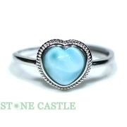 ☆一点物☆【リング】ラリマー (5A) ハート型 (小) No.17