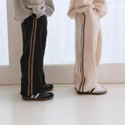 2025秋※Suwo☆キッズパンツ レオパードストライプ ジョガーパンツ