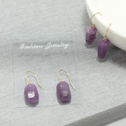 ルビー原石 ピアス 【02】 18k 18金 ルビー 原石 フックピアス シンプル アクセ ジュエリー