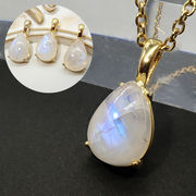 ムーンストーン スリランカ産 約10×14mm ドロップ 天然石 ステンレス 金属アレルギー対応