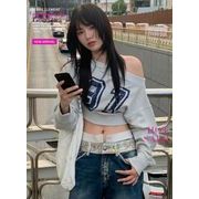 トップス トレーナー スウェット ブラウス ベアトップ ショート レディース