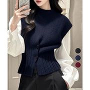 【日本倉庫即納】 ニットベスト フロントボタン ニットジレ