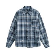 メンズファッション チェック柄 シャツ 男女兼用 カジュアル トップス 春秋 2025新作★