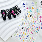 3Dエンボス加工 クロスネイル 十字架 クロム クロスパーツ クロス 質感 ネイルステッカー ネイルシール