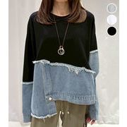 【2025新作】デニムxスエット切替プルオーバー★衣料038