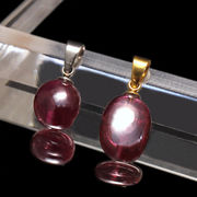 ペンダントトップ　ロードライトガーネット＜ブラジル産＞　タンブル型　ステンレス製