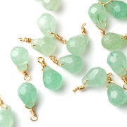 【天然石 アベンチュリン】しずぐ 雫型 チャーム シャンクビーズ 約15×9mm   ピアス ネックレス素材