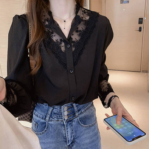 シャツ ブラウス レディース トップス レース 異素材 オフィスカジュアル 上品 きれいめ 通勤 着回し