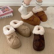 リボンファーシューズ　秋冬　デザイン　韓国ファッション　INS