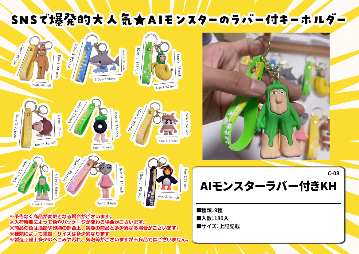 イタリアンブレインロットAIモンスタースクイーズ 21種ラバーキーホルダー6種① AIモンスターラバーキーホルダー イタリアン トゥントゥントゥン