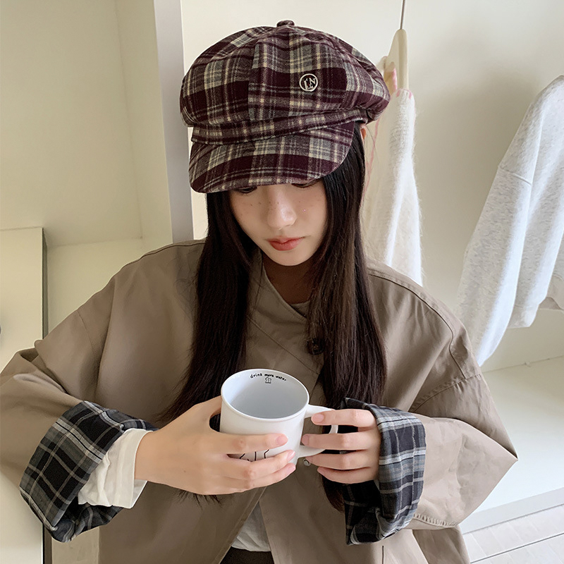 2025新レトロチェック柄キャスケット 帽子 秋冬 | 卸売・ 問屋・仕入れ