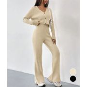 【日本倉庫即納】 ニットセットアップ トップス パンツ