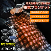 電気毛布 ブランケット 掛け敷き ひざ掛け 温度調節 車用 シガーソケット 12V 24V 電熱 ヒーター ホット 冬