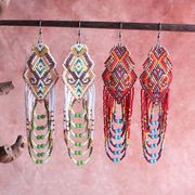 タッセルライスビーズ イヤリング&ピアスM00125