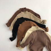 韓国風 子供ハイネック リブ編み スリムセーター 男女兼用 おしゃれ 6色  80-130cm