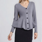 初回送料無料　ニットセーターおしゃれな長袖カーディガン上着　レディースファッション人気トレンド