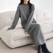 初回送料無料　ニットセーターゆったり長袖ロングワンピース　レディースファッション人気トレンド