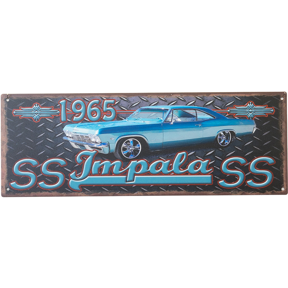 アンティークメタルプレート 1965 Chevrolet Impala SS★