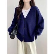 初回送料無料　ニットセーターvネック長袖カーディガン上着　レディースファッション人気トレンド