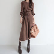 初回送料無料　ニットセータースタイルアップ長袖ワンピース　レディースファッション人気トレンド