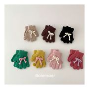 手袋 キッズ ミトン 女の子  防寒 かわいい  子供手袋リボン付き LF