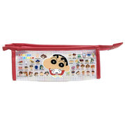 クレヨンしんちゃん フチイロ ペン ポーチ しんのすけ シロ レッド【小ロット販売】