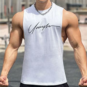 ノースリーブ バックプリント タンクトップ メンズ バスケットシャツ アンダーシャツ フィットネス