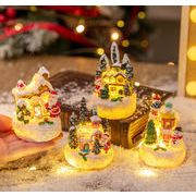 2025秋冬新作 クリスマスハウス  ライト付き クリスマスオブジェ クリスマス雑貨 家 置き物