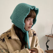三角スカーフ　ニット　レディース　韓国ファッション　かわいい