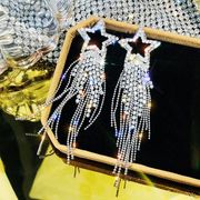 ロングピアス 上品なダイヤモンド付き ヨーロピアンクオリティ 夜会/普段使い 様々なスタイルにマッチ