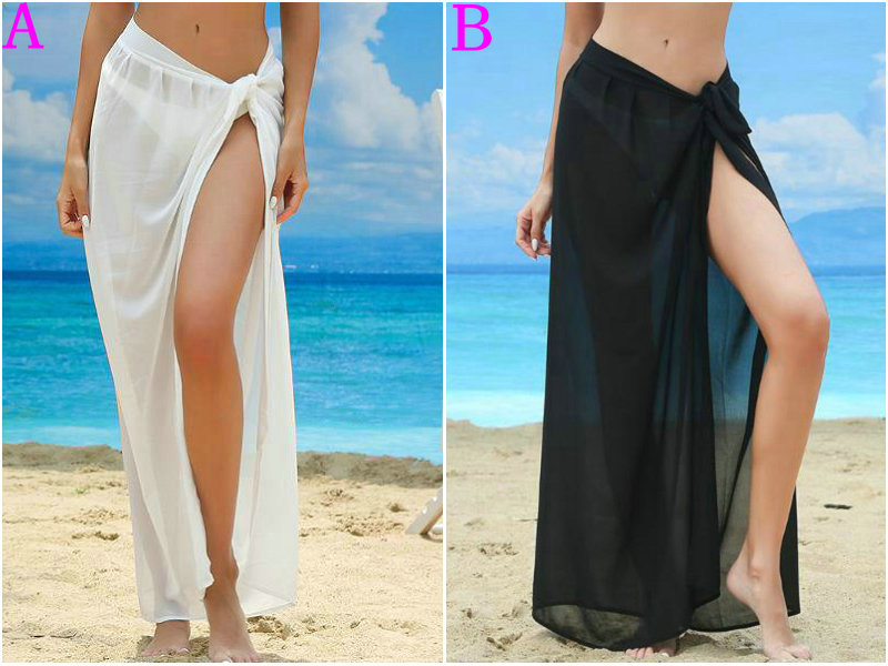 レディース豹柄シフォンサロン スリットデザイン UVカット セクシービキニカバーアップ ビーチリゾート用