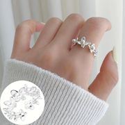 お花シルバー指輪 パール フラワー シルバーアクセサリー アレルギー対応 調整可能 おしゃれ 上品