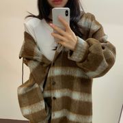 2025年INS 秋冬新作    気質   おしゃれ    ふわふわフード付き チェック柄 カジュアルジャケット