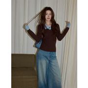 今季マストバイ    気質   おしゃれ  インナー  スリムフィット  ポロカラー  トップス