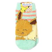 【もこもこソックス】ポケットモンスター もっこもこ靴下 イーブイ ボーダー キッズ