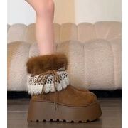 秋冬シューズ  ブーツ ショートブーツ   裏起毛 厚底  防寒  お出かけ 靴