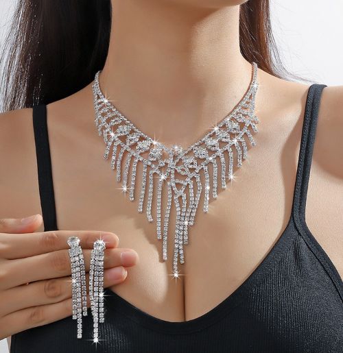 ネックレスイヤリングセット&ネックレスピアスセットE90024