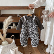 2025秋冬※もこもこサロペット 裏起毛 ロンパース 男女兼用