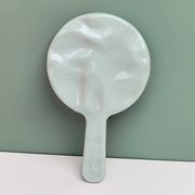 丸形持ち手付き手鏡 携帯用コンパクト化粧鏡 メイク直しに  4色