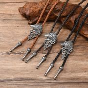 首輪レザーネック/ループタイ メンズ ポロタイ ボロタイ おしゃれ 紐 ロープ アクセサリーE90069