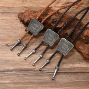 首輪レザーネック/ループタイ メンズ ポロタイ ボロタイ おしゃれ 紐 ロープ アクセサリーE90077