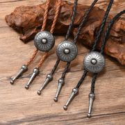 首輪レザーネック/ループタイ メンズ ポロタイ ボロタイ おしゃれ 紐 ロープ アクセサリーE90065