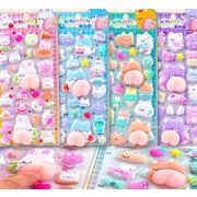 手帳素材装飾　3D　貼り付けパーツぷくぷく立体シール　携帯装飾品　エポキシステッカー