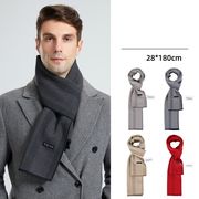 マフラー メンズ ヘリンボーン チェック カシミヤタッチ ニット ビジネス 防寒