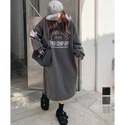 【日本倉庫即納】 フーディスウェットワンピース裏起毛ワンピ