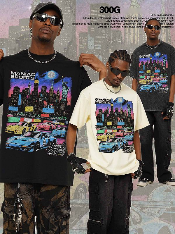 メンズ ビンテージ風 半袖 Tシャツ 男女兼用 ストリート系 トップス 春秋 2025新作★全4色