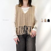 【2026新作】フリンジニット　ベスト(33121)