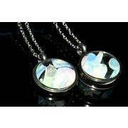 プレシャスオパール 23x17mm ミニタンブル ペンダントネックレス 1個売り _PRG2415